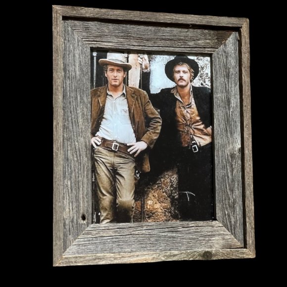 Barnwood Picture Frame, Featuring Butch & Sundance, 8"x10", Raised Edge Frame - Picture 3 of 3